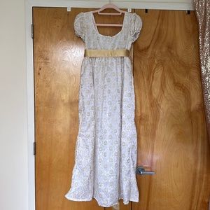 White and Gold Bridgerton Gown